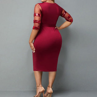 Bodycon Kjole med Glitter Plus Size - Cayana - 1