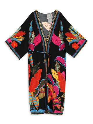 Boheme-kimono-kjole med lange ærmer - Cayana - 1