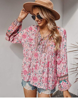 Boho hippie bluse i pink - Blouse - Cayana - 3