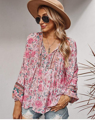 Boho hippie bluse i pink - Blouse - Cayana - 1