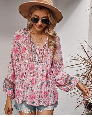 Boho hippie bluse i pink - Blouse - Cayana - 2