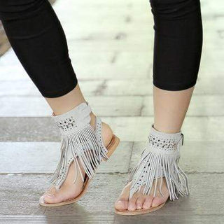 Boho-sandaler med frynser - Sandals - Cayana - 4