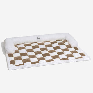 Cream Square Plaid Cozy Hundemadras Møbelbeskytter Cover - Cayana - 11