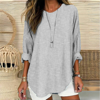 Emilie - Casual Stribet T-Shirt - Blouses - Cayana - 1