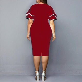 Midi jurk med rynker (plus size) - Cayana - 1