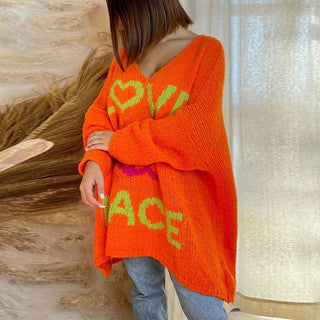 Peace & Love strikket sweater til damer - Cayana - 5