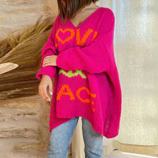 Peace & Love strikket sweater til damer - Cayana - 1