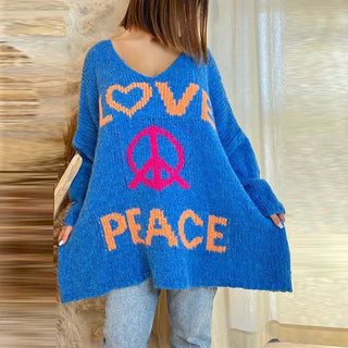 Peace & Love strikket sweater til damer - Cayana - 4