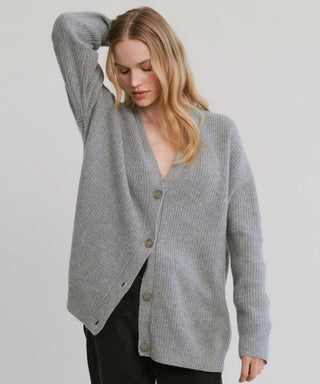 Vilma - Dame V - Hals Oversized Strik Cardigan, Knaplukket Hyggelig Pasform - Cayana - 2