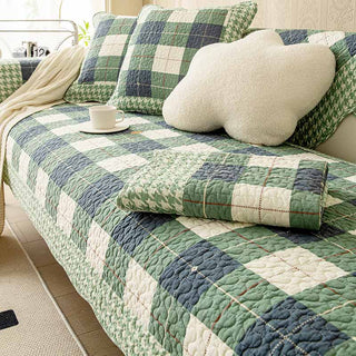 Cotton Plaid Anti-scratch Couch Cover - Cayana - 1