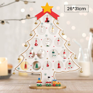 Crafty Pine™ | DIY Houten Mini Kerstboom Set met Feestelijke Ornamenten - Cayana - 24