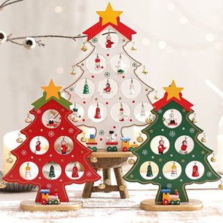 Crafty Pine™ | DIY Houten Mini Kerstboom Set met Feestelijke Ornamenten - Cayana - 5