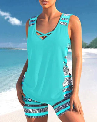 Fay Tankini met Geometrische Print en V-Hals - Wavess