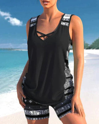 Fay Tankini met Geometrische Print en V-Hals - Wavess