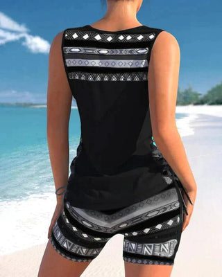 Fay Tankini met Geometrische Print en V-Hals - Wavess