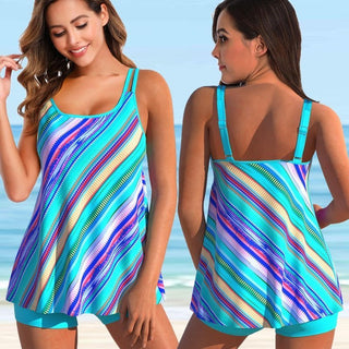 Iris™ Tankini Set Met Gestreepte Print - Luna Luci