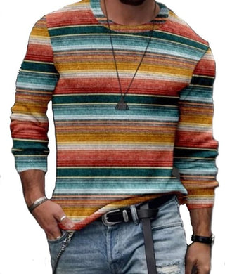 Kevin | Farverig sweater med O-krave - Tops en Shirts Heren - Cayana - 1