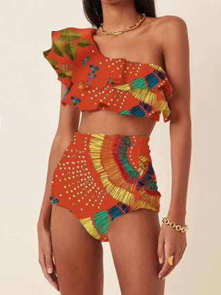 Sara | One Shoulder Bikini med print - Cayana - 2