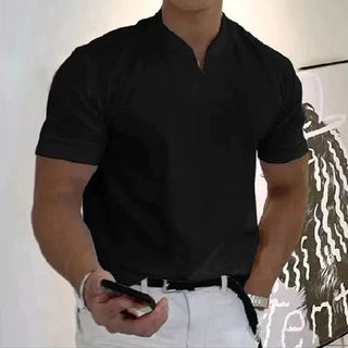 Xander | Slim Fit V Neck Sportshirt - Tops en Shirts Heren - Cayana - 3